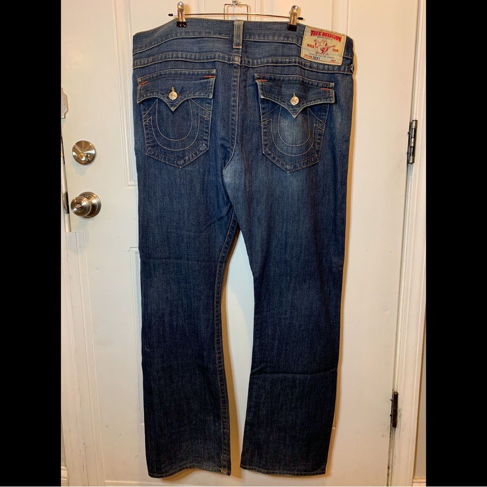 True Religion Brand Jeans World Tour Ricky Blue Jeans with Flap Pockets Size 42 - Picture 6 of 8